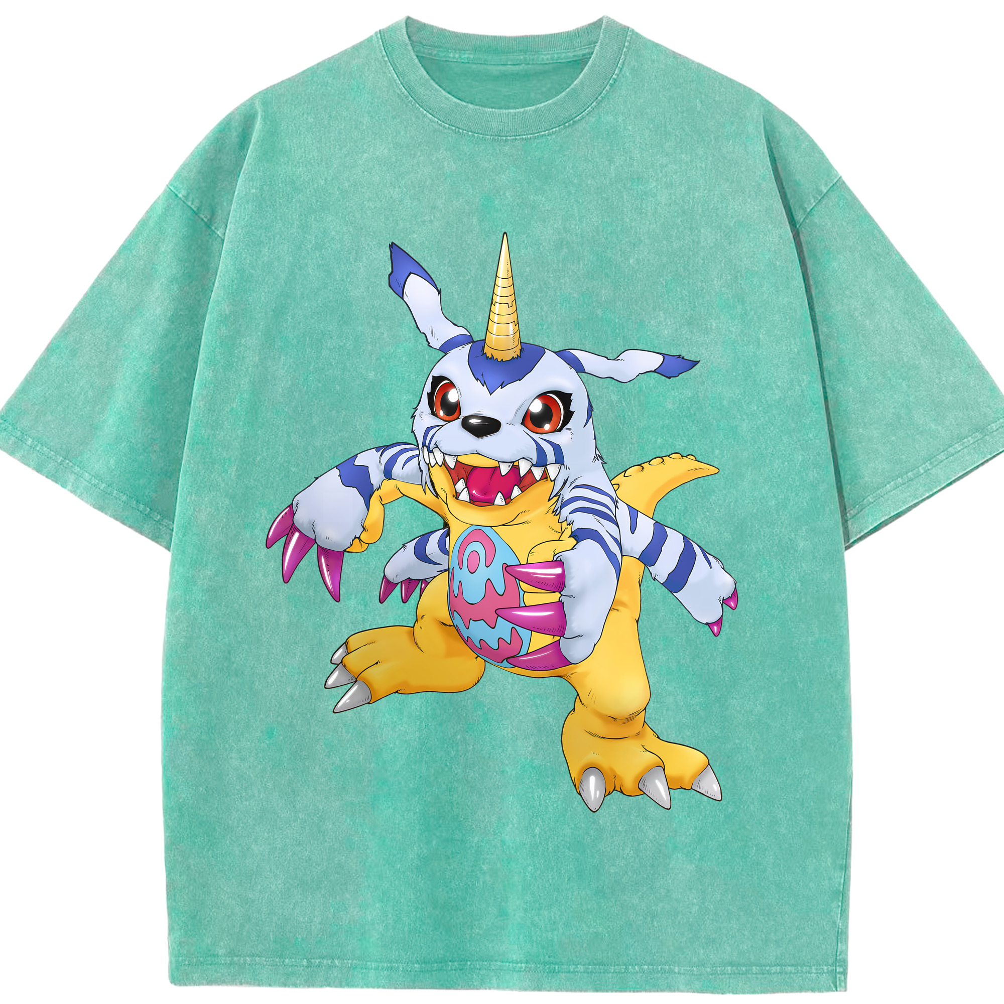 （画像用） Digimon デジタルモンスター/デジモン 綿100% ヴィンテージ風 半袖Tシャツ（フロントプリント）